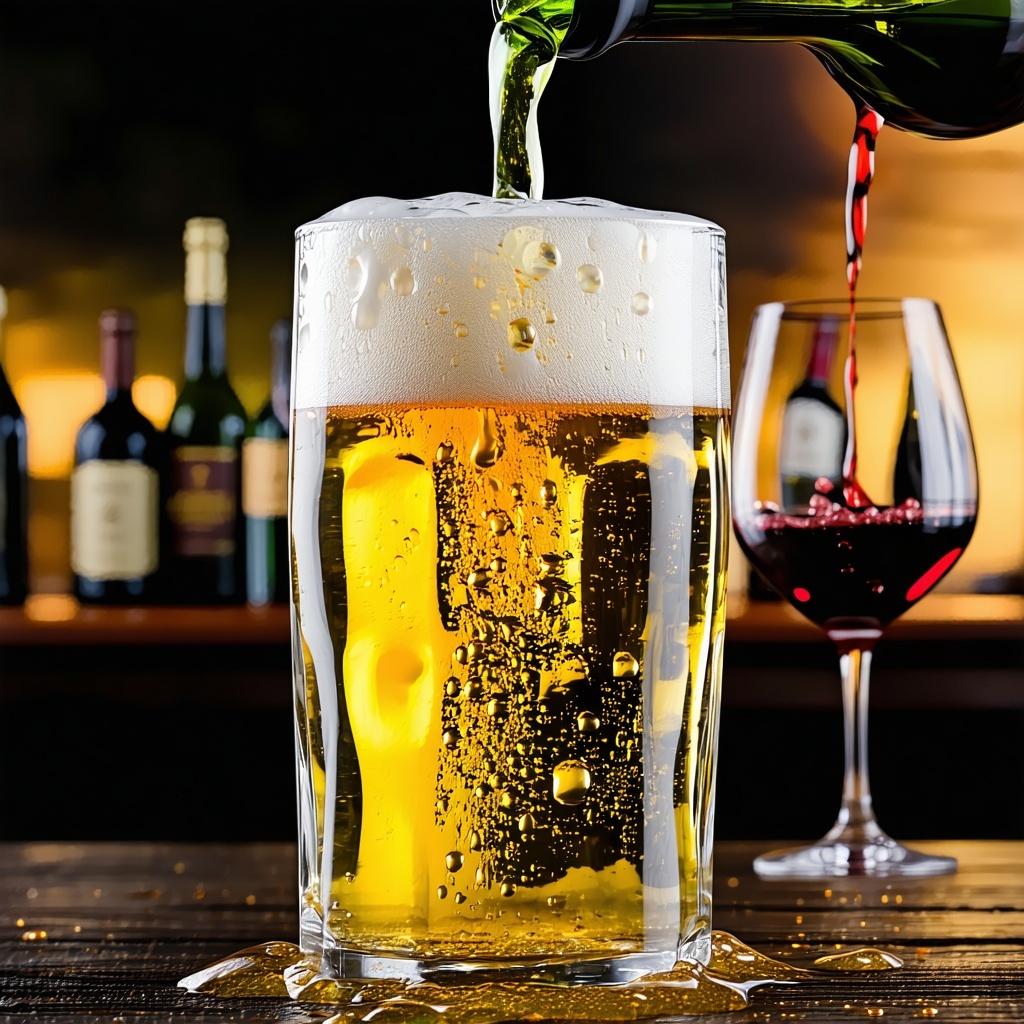 Beer and Wine being poured-1